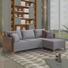 Imagem de Sofá de Canto 5 Lugares 420cm M159 Martins Estofados Cinza