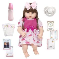 Imagem de Boneca Bebê Reborn Completa Itens Enxoval - Cegonha Reborn Dolls