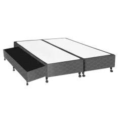Imagem de Cama Box Base c/ Auxiliar Queen Poli Tecido Black (158x198x27 (2 uni 79X198)) - Castor