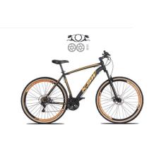 Imagem de Bicicleta Aro 29 Ksw Xlt 24v Freios a Disco Hidráulicos Garfo Suspensão Pneu com Faixa Bege - Preto/Laranja