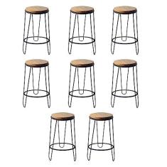 Imagem de KIT 8 BANQUETAS BANCO GUATEMALA ESTILO INDUSTRIAL PRETO