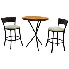 Imagem de Kit 2 Banquetas Baixas E Bistrô Baixo Fibra Branco Gelo