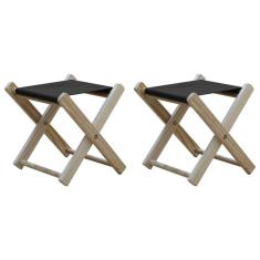 Imagem de Kit 2 Banquinho De Madeira Banqueta Pescador-preto