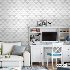 Imagem de Papel de Parede Lavável Triângulos  Degradê 3m