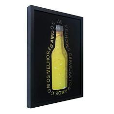 Imagem de Quadro Porta Tampinhas Melhores Cervejas  27x37cm
