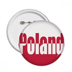Imagem de Emblema com nome da bandeira da Polônia, broche redondo, decoração de roupas, 5 peças, presente