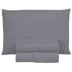 Imagem de Roupa De Cama Solteiro 400 Fios 3 Peças Hotel Pousada Macio Acetinado