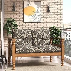 Imagem de Namoradeira 2 Lugares Madeira Maciça Liz Multimóveis CR7002.T64 Imbuia/Floral