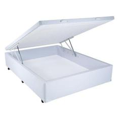 Imagem de Cama Box Baú Casal Branco Sintetico 138x188x39