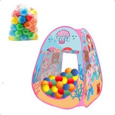 Imagem de Toca Barraca Sereia Dobravel + Bolinha Colorida Fundo Do Mar - Dm Toys