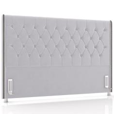 Imagem de Cabeceira Cama Box Queen 160cm Estofada Frizza P05 Veludo Cinza - Lyam Decor