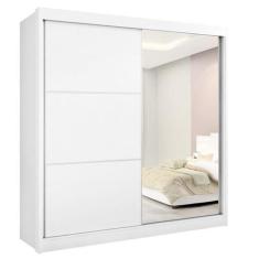 Imagem de Guarda Roupa Casal Com Espelho 2 Portas 6 Gavetas - Titanium-Branco -