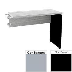 Imagem de Mesa de Escritório Complemento 90 x 45 cm Pé Painel Pe25 em Mdp Cinza com Base Preta