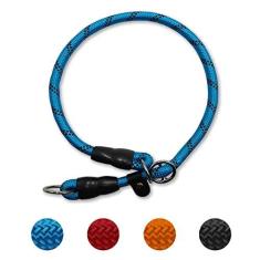 Imagem de LOS ANDES Dog Slip Collar Colar de corda reflexiva com rolha ajustável Nylon Choke Collars Training Collar para cães pequenos, médios e grandes