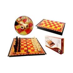 Imagem de Jogo De Xadrez Tabuleiro Magnético Dobrável 32 Peças 25cm - Casita