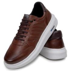 Imagem de Tenis Masculino 100% Couro Legitimo Tenis Detalhado Confortavel Original Parra Boots-Masculino