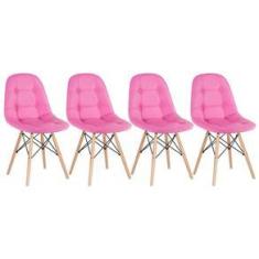 Imagem de KIT - 4 x cadeiras estofadas Eames Botonê - Eiffel -  - Madeira clara