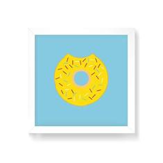 Imagem de Arte Maníacos Quadro Decorativo Donut  - 50x50cm (Moldura em laca )