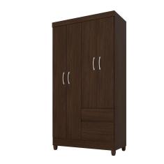 Imagem de Guarda Roupa De Solteiro Lótus 4 Portas ébano Demóbile - Bela Móveis