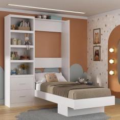 Imagem de Cama Articulada Infantil/juvenil com Estante Casatema Branco