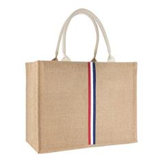 Imagem de Hibala Bolsa de praia grande tecida bolsa de palha bolsa de praia bolsa de ombro de tecelagem artesanal bolsa de mão, Bege, Large