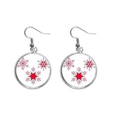Imagem de Brinco feminino com pingente de prata e floco de neve de Natal