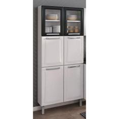 Imagem de Paneleiro Duplo com Vidro 6 Portas Ipldv-70 Tarsila Itatiaia Branco/Preto