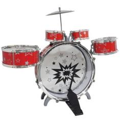 Imagem de Bateria Infantil Para Criança Profissional Completa Pedal Banco Baquet