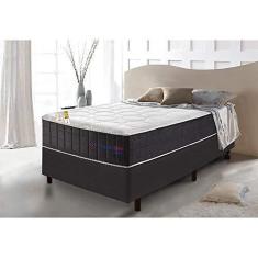 Imagem de Conjunto Cama Box Solteiro com Molas Ensacadas Cama inBox Cloud Cinza 88x188x67