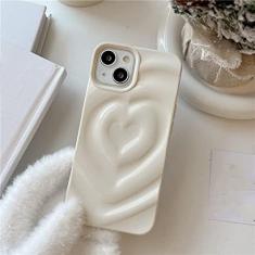 Imagem de Capa de telefone com padrão de coração de amor 3D de luxo para iPhone 14 13 12 Pro Max 11 14 Pro Max Candy Color Enrugada Capa traseira macia, branca, para iphone 14
