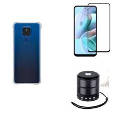 Imagem de Kit Mini Som Bluetooth Moto E7 Plus + Capa Anti Impacto + Película Vidro 3D
