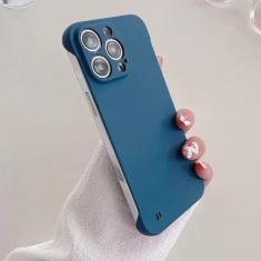 Imagem de Capa fosca sem moldura de cor sólida para iPhone 14 11 12 13 Pro Max Mini XR XS Max X 7 8 Plus Capa protetora para PC rígido, azul escuro, para iPhone 11Pro Max