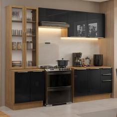 Imagem de Armário de Cozinha Completa 270cm Rustic/Preto Lux Madesa 04