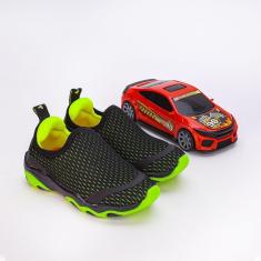 Imagem de Tênis Infantil Masculino Kidy Play Com Brinquedo Preto Verde