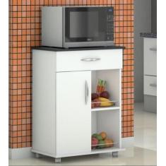 Imagem de Armário Fruteira Branco Base Preta Cozinha - ClickForte