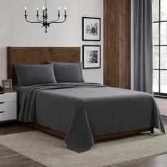 Imagem de Jogo de lençol solteiro de flanela 100% algodão - Jogo de cama de flanela quente e aconchegante para o inverno - Roupa de cama de algodão escovado macio para o máximo conforto - Jogo de lençol pesado,