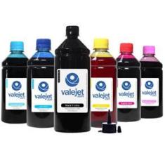 Imagem de Kit 6 Tintas L1800 para Epson Black 1 Litro Coloridas 500ml Corante Valejet