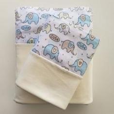 Imagem de Jogo de Lençol Mini Cama Elefante Cute Cru Arrumadinho Enxovais