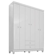 Imagem de Guarda Roupa Infantil Loop 6 Portas com 2 Gavetas Cor Branco - Incorplac