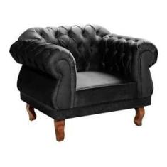 Imagem de Poltrona Chesterfield Elisabeth Capitonê Decorativa Suede  barbearia