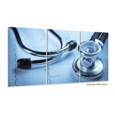 Imagem de Quadro Decorativo 5 peças Medicina Stetoscópio  120x60 3