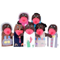 Imagem de Fantoches Família Feltro 7 Personagens Carlu Brinquedos