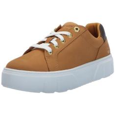 Imagem de Timberland Tênis feminino Laurel Court com cadarço baixo, Nobuck de trigo, 35