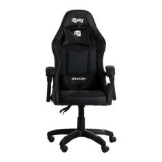 Imagem de ELG, CH31BK, Cadeira Gamer Drakon c/Apoio Dorsal e Cervical, Encosto Reclinável, Apoio de Braços Articulado, Suporta até 140kg, Preto