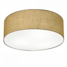 Imagem de Plafon Cilíndrico Md-3049 Tecido 70X15cm Bivolt Palha