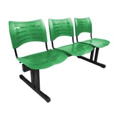 Imagem de Cadeira Iso Em Longarina 3 Lugares Linha Polipropileno Iso Verde