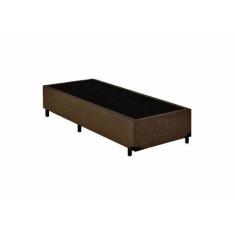 Imagem de Base Box Solteiro Suede Marrom - 88X188x40 - Dma