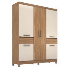 Imagem de Guarda Roupa Casal Mauá 6 Portas Amêndola Off White - Demóbile Amêndola Off White