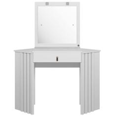 Imagem de Penteadeira Camarim De Canto Com Espelho 1 Gaveta Glitter Branco Albatroz