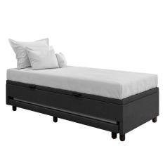 Imagem de Bicama Box Baú Solteirão 96x188 Cm Samy S05 Veludo Preto - Mpozenato
